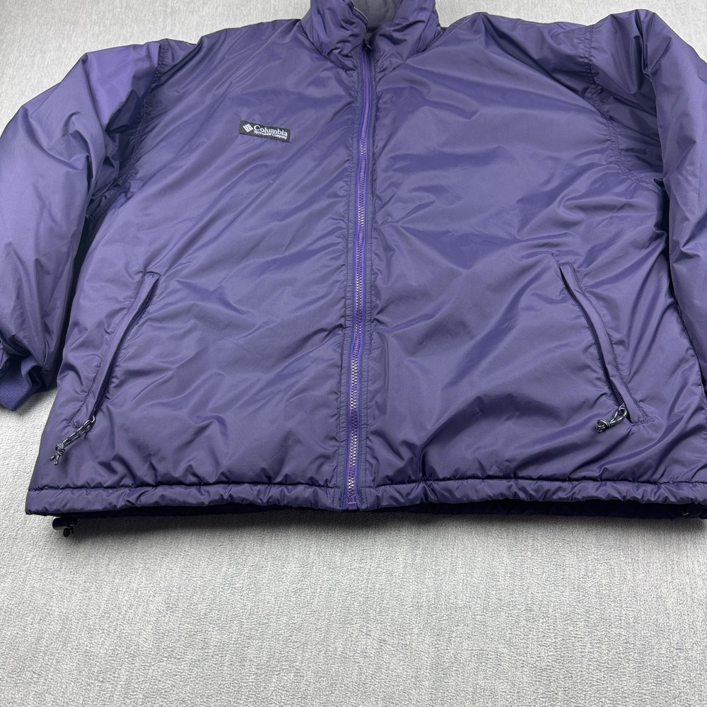 Columbia Jacket Mens‎ XL Purple Full Zip Bomber Outdoor Hiking Puffer Mock Neck - Picture 3 of 14